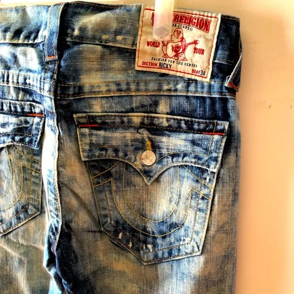 NWT True Religion Men’s Straight Denim Made in USA ; Y2K Version - Picture 6 of 8